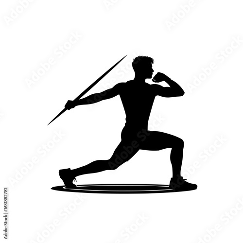 javelin player silhouette , javelin player vector