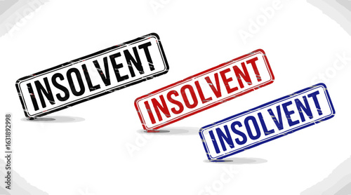 Insolvent sign, business failure concept