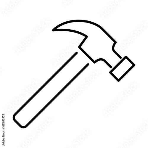 construction hammer line vector icon