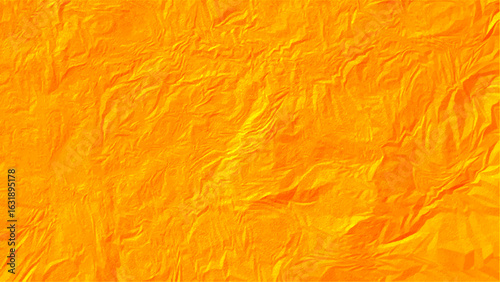 Modern Orange and Yellow colorful Crumpled Paper Texture — Aesthetic Folded Surface with Organic Wrinkles and Soft Shadows for Trendy Design, Minimalist Backdrops, and Digital or Print Visuals