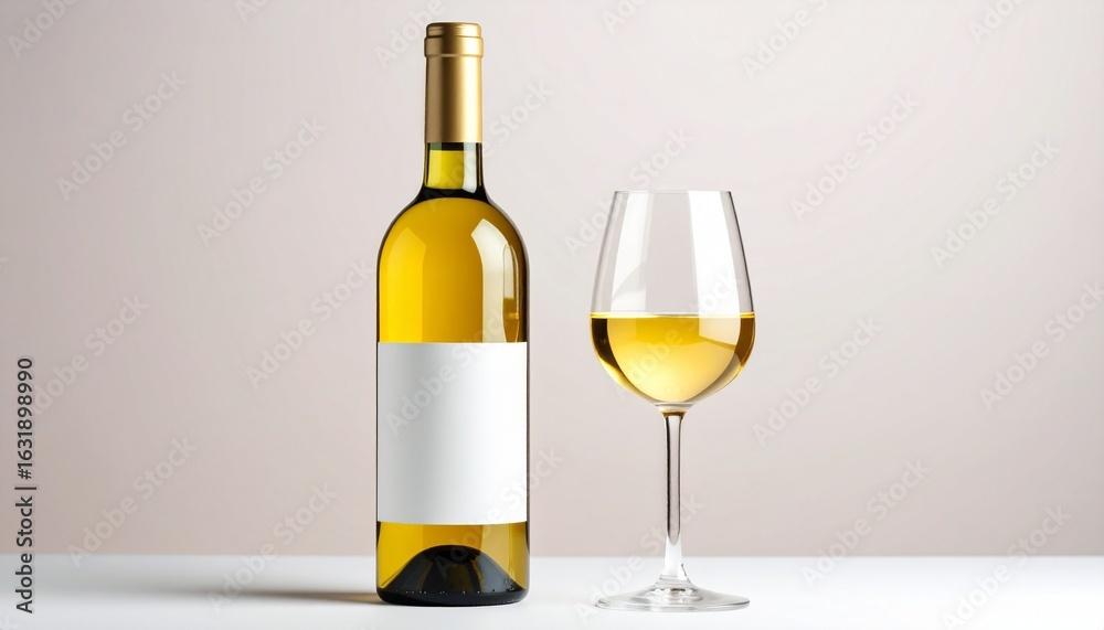 Fototapeta premium wine bottle and glass