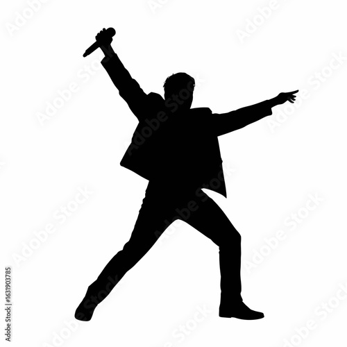 Dynamic Singer Silhouette with Microphone