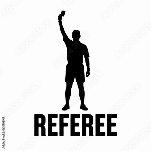 Referee Showing Yellow Card in Sports Match