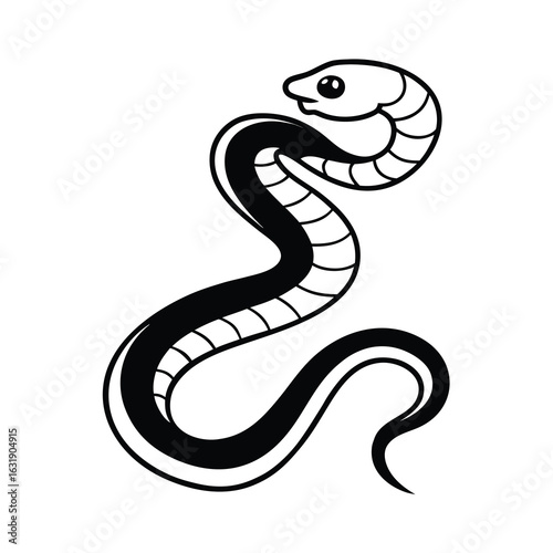 Vector art of cute cartoon snake illustration isolated