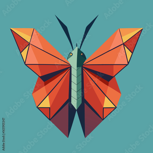 origami paper butterfly vector