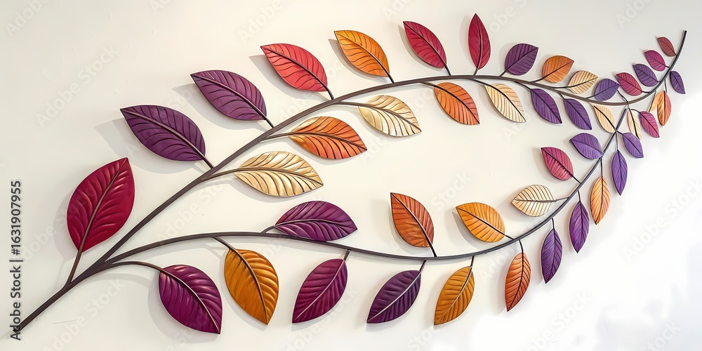 colorful autumn leaves on wall art colorful autumn leaves on wall art
