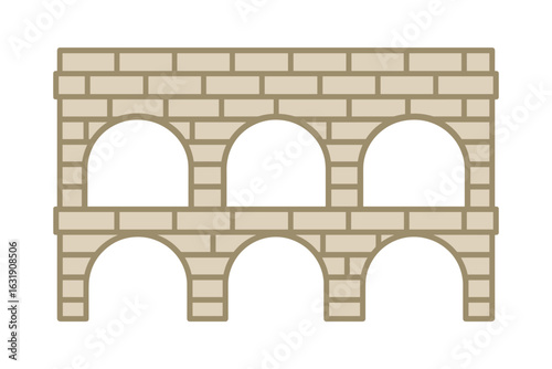 Roman aqueduct architecture icon