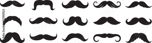  mustache silhouettes classic vintage facial hair designs for men style and fashion retro barbershop concept