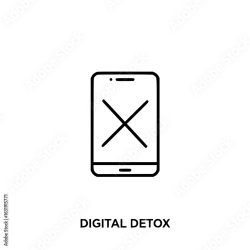 Digital Detox and Break from Devices Concept Icon