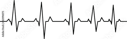 Heartbeat Waveform, ECG Vector Illustration, Medical Diagnostics, Heart Pulse Monitor, Cardiovascular Health Symbol, Electrocardiogram Rhythm Design, Clinical Report Template