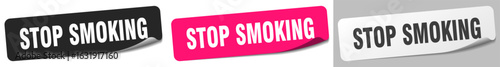 stop smoking sticker. stop smoking sticker set on white background
