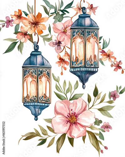 vintage floral background with flowers