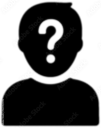 Silhouette of a person with a question mark as a concept of mystery