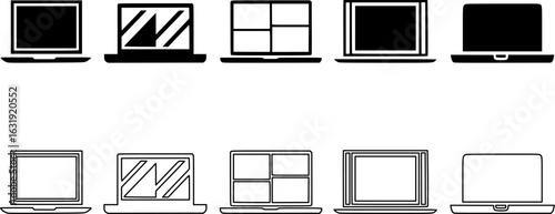 Laptop computer minimal design. Computer - Illustration Icons