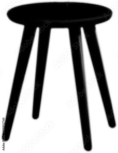 Silhouette of a modern black stool with four legs