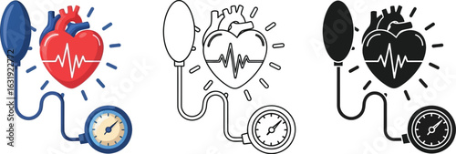 Blood pressure measurement medical heart checkup vector design vector