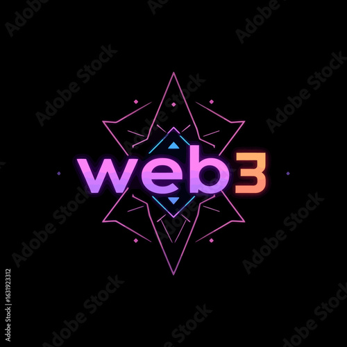 Colorful logo design for Web3, featuring a stylized starburst pattern around the text.