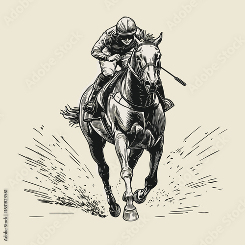 Jockey Racing on a Galloping Horse