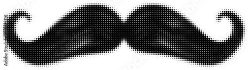 Black pixelated mustache, retro style illustration