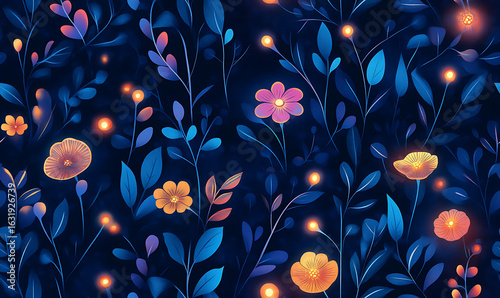 Floral or leaf pattern background suitable for wallpaper, fabric, or decorative design. Soft colors and natural style, ideal for digital and print use.