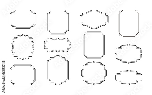 Set of vintage decorative frames isolated on white background. Vector illustration.