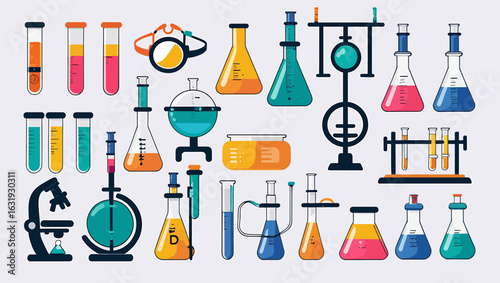 set of laboratory glassware