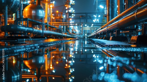 Wallpaper Mural Industrial Complex After Rain, Evoking a Sense of Technological Prowess Torontodigital.ca