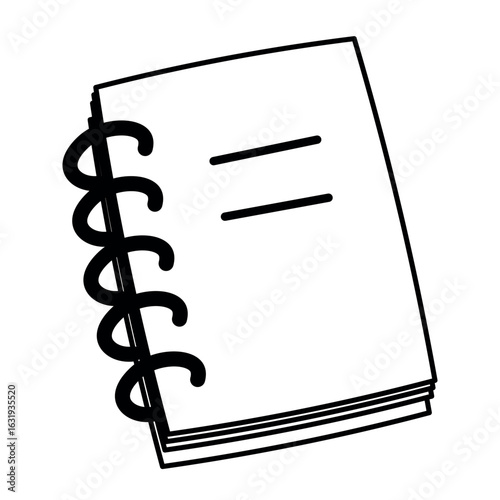 Book. School supplies. Reading concept. Simple doodle illustration, object isolated on white background