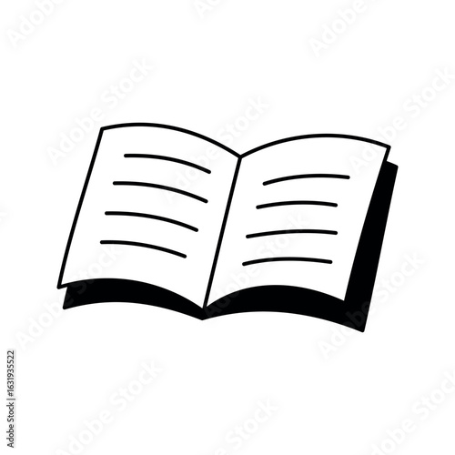 Book. School supplies. Reading concept. Simple doodle illustration, object isolated on white background