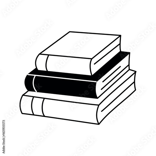 Book. School supplies. Reading concept. Simple doodle illustration, object isolated on white background