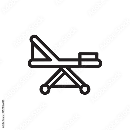 A simple icon of a hospital gurney.