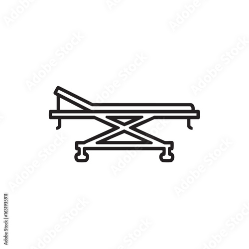 A simple icon of a hospital gurney or bed.