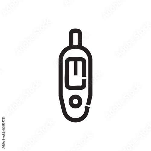 A simple line drawing of a blood glucose meter.