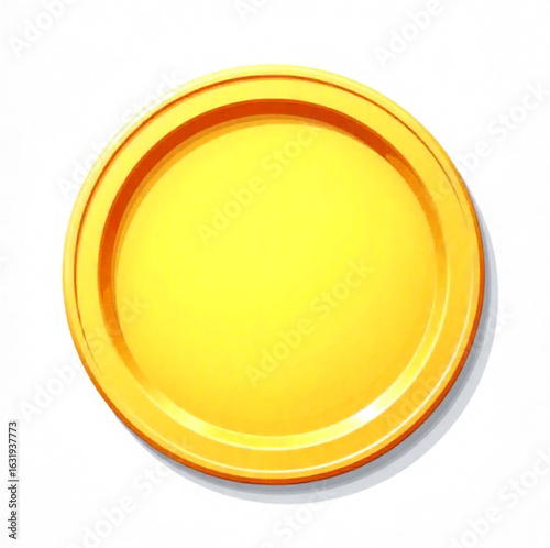 golden plate isolated on white background