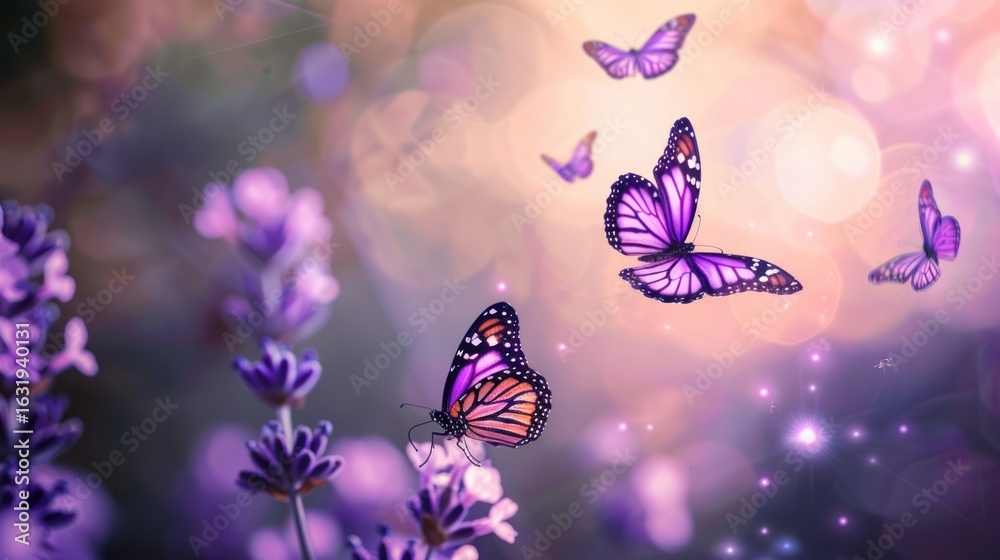 custom made wallpaper toronto digitalEnchanting lavender field with ethereal butterflies in a dreamy purple haze
