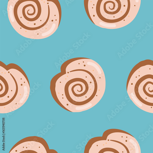 Cute cinnamon rolls pattern background vector design