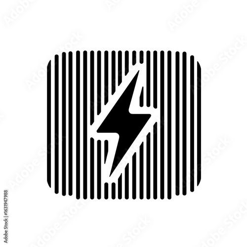 Abstract vertical lines with lightning bolt icon, symbol of quick action and fast response