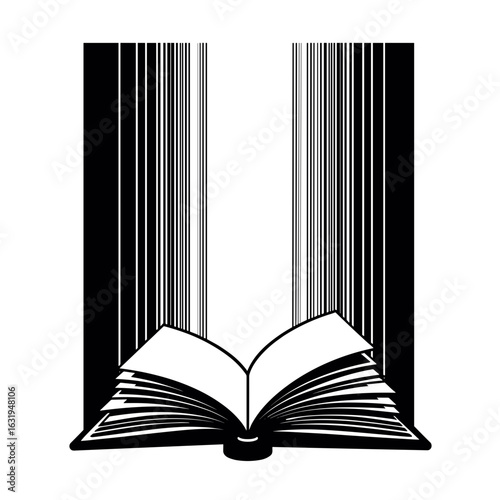 Abstract E-reader with Open Book, Digital Reading and Literature Concept