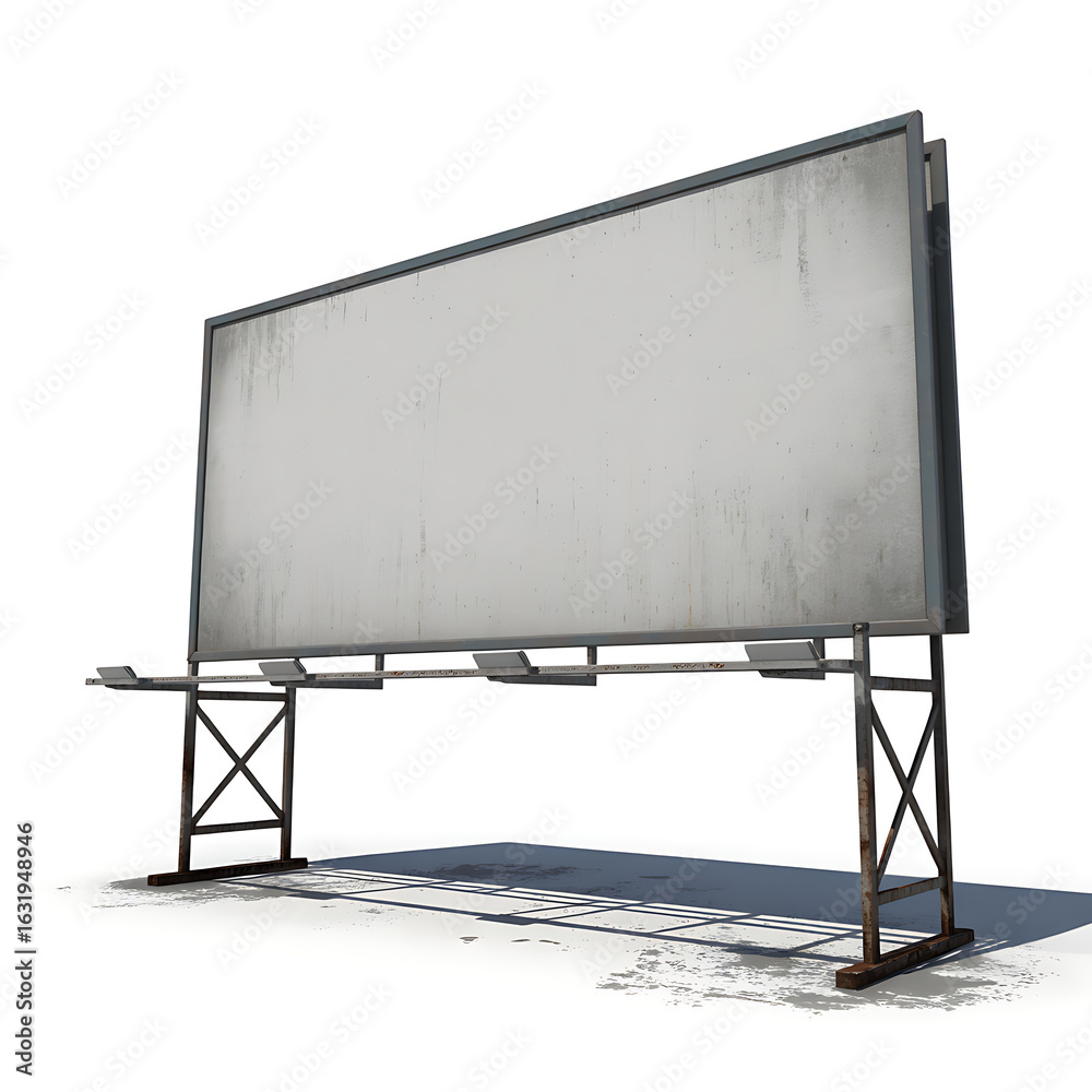 Obraz premium Blank billboard isolated on white background