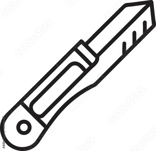 Vector illustration of utility knife cutter isolated