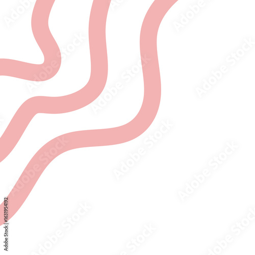 Simple Pink Wavy Line Element Isolated Design on White Background Decoration