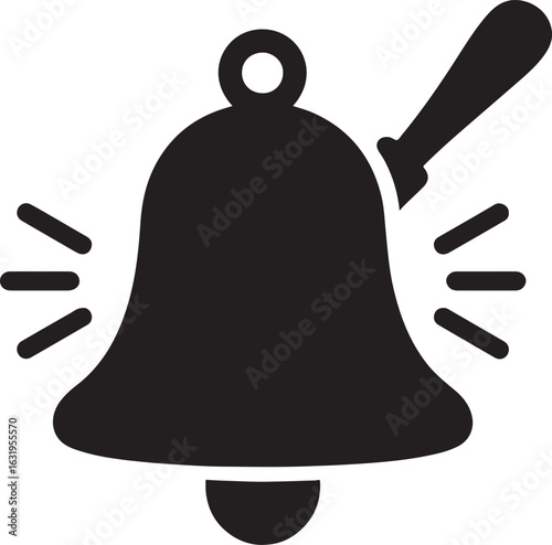 Silhouette vector of a classic school bell icon. Perfect for education, alarm, and notification themed designs.