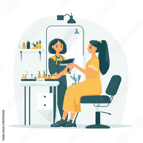 Hair salon beauty treatment illustration