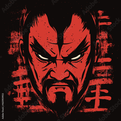 Intense samurai graphic art