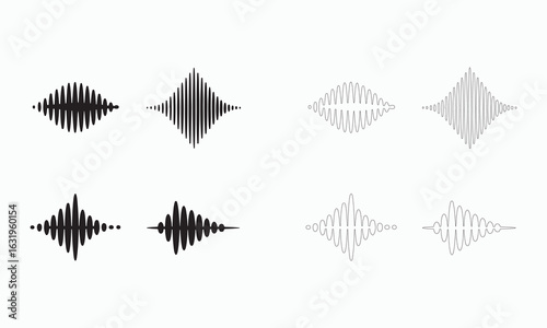 Variations of Audio Waveform Icons
