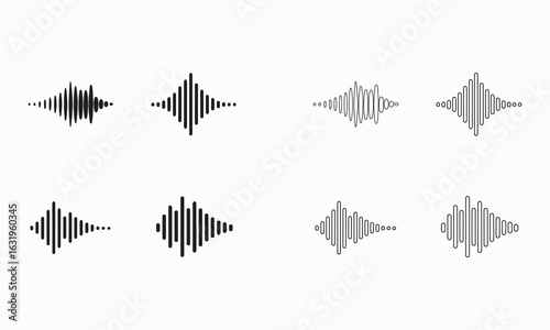 Variations of Audio Waveform Icons
