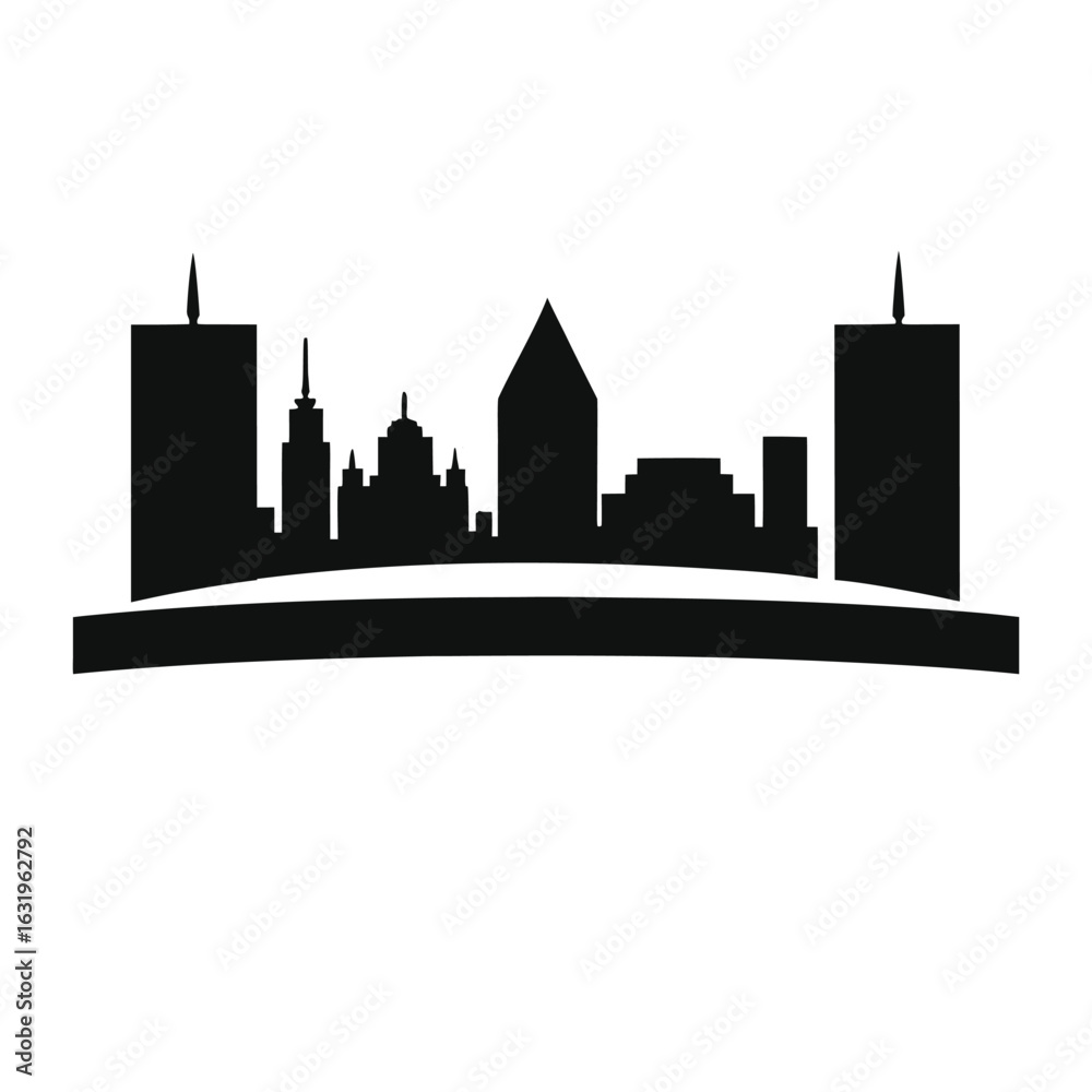 Naklejka premium los angeles skyline with reflection