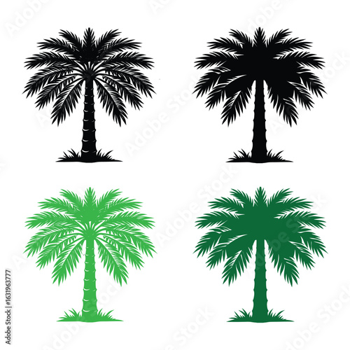 set of palm trees