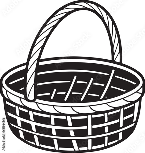 Simple empty wicker basket illustration