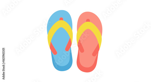 Colorful Flip Flops Isolated on White Background for Summer Vibes